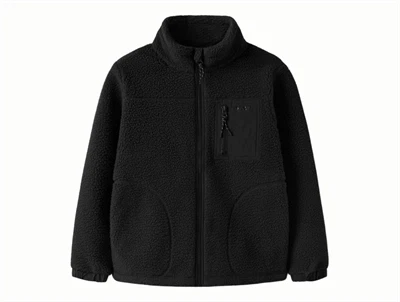 Name It teddyjakke i sort med brystlomme  